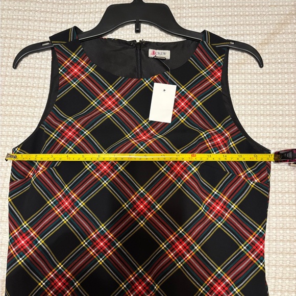 Plaid Sleeveless Dress with Feather Hem - Picture 10 of 10